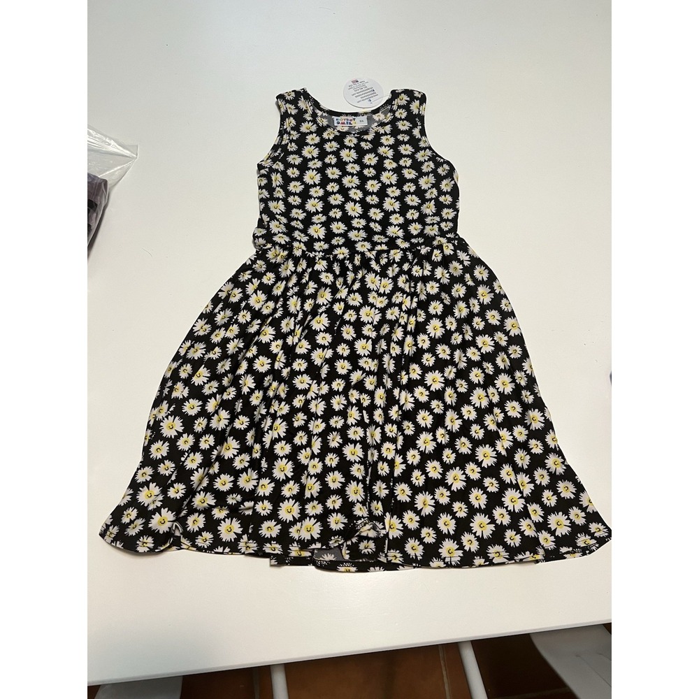 DOT DOT SMILE Girls 5/6 Black Floral Fit & Flare Sleeveless Knee Dress